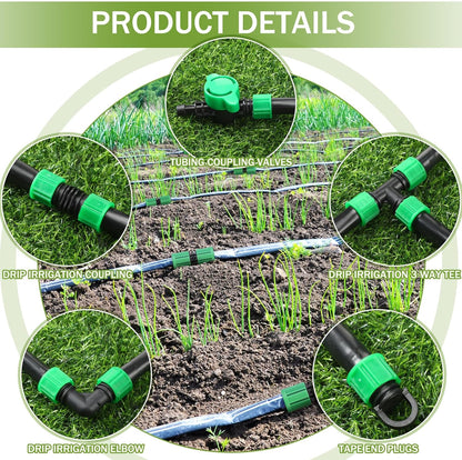 250 ft 5/8 Inch Drip Tape Irrigation Kit Drip Tape 8 Mil 8" Spacing Hose Garden Watering Tubing System Automatic Irrigation Equipment for Plant, Landscape, Yard, Lawn and Farm