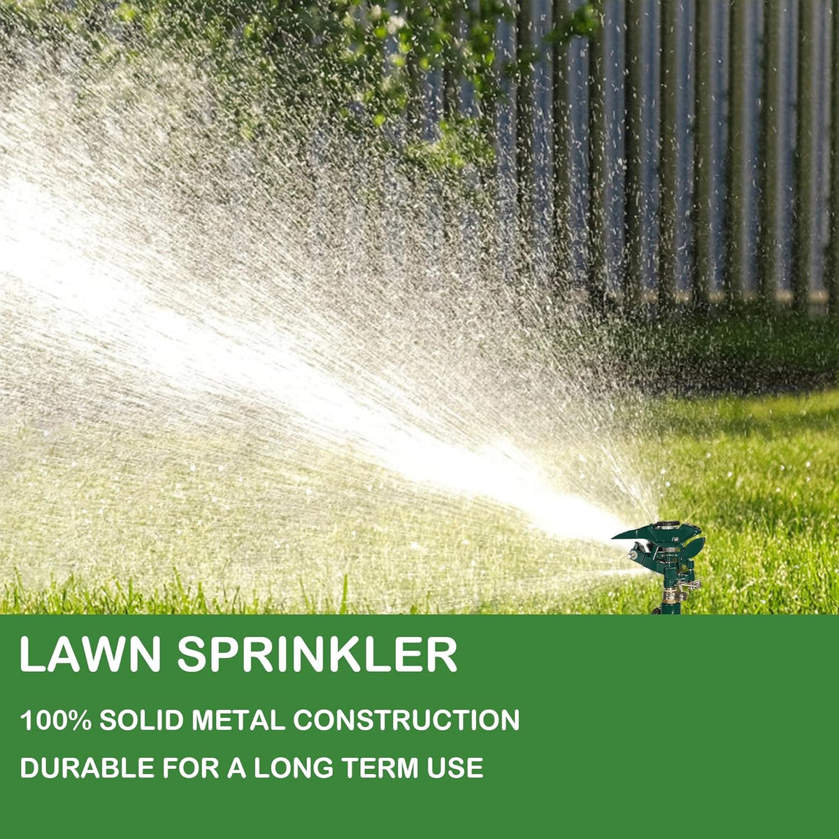 2 Pack Impact Sprinkler for Yard, Adjustable 360 Degree Zinc Alloy Sprinkler Head on Metal Step Spike, Heavy Duty Pulsating Water Sprinklers for Large Area Lawn Garden Irrigation