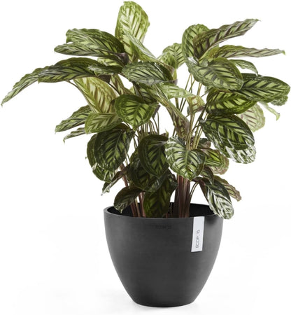 Antwerp Round Tapered Flower Planter, White Grey, 16"
