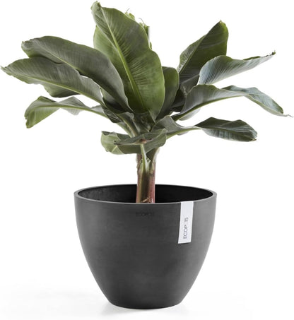 Antwerp Round Tapered Flower Planter, White Grey, 16"