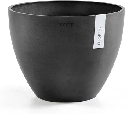 Antwerp Round Tapered Flower Planter, White Grey, 16"