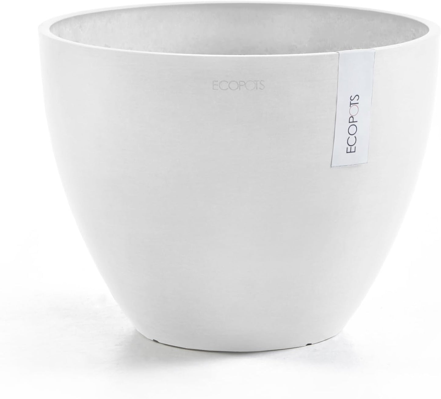 Antwerp Round Tapered Flower Planter, White Grey, 16"