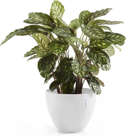 Antwerp Round Tapered Flower Planter, White Grey, 16"