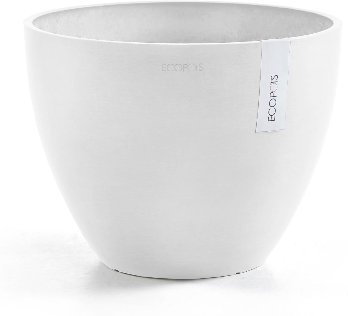Antwerp Round Tapered Flower Planter, White Grey, 16"