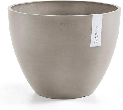 Antwerp Round Tapered Flower Planter, White Grey, 16"