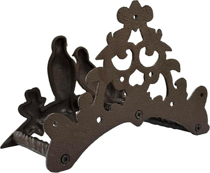 Garden Hose Holder Cast Iron Heavy Duty Water Hose Hanger, Outside Wall Mount, Solid Metal Decorative Rack/Organizer/Stand, Easy to Install, Hold Up to 50/75/100 ft (Hose holder - 2 Birds)