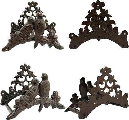 Garden Hose Holder Cast Iron Heavy Duty Water Hose Hanger, Outside Wall Mount, Solid Metal Decorative Rack/Organizer/Stand, Easy to Install, Hold Up to 50/75/100 ft (Hose holder - 2 Birds)