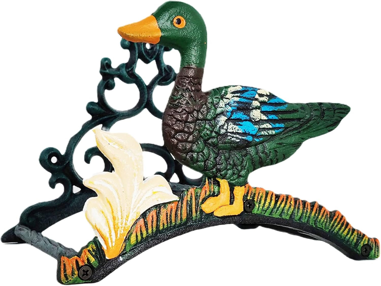 Garden Hose Holder Cast Iron Heavy Duty Water Hose Hanger, Outside Wall Mount, Solid Metal Decorative Rack/Organizer/Stand, Easy to Install, Hold Up to 50/75/100 ft (Hose holder - 2 Birds)