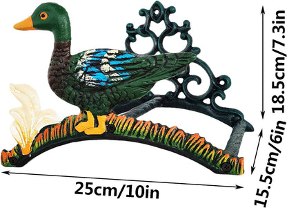 Garden Hose Holder Cast Iron Heavy Duty Water Hose Hanger, Outside Wall Mount, Solid Metal Decorative Rack/Organizer/Stand, Easy to Install, Hold Up to 50/75/100 ft (Hose holder - 2 Birds)