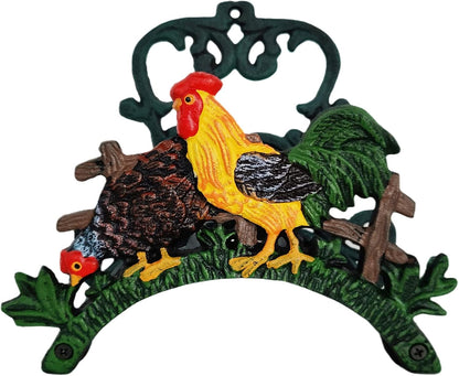 Garden Hose Holder Cast Iron Heavy Duty Water Hose Hanger, Outside Wall Mount, Solid Metal Decorative Rack/Organizer/Stand, Easy to Install, Hold Up to 50/75/100 ft (Hose holder - 2 Birds)