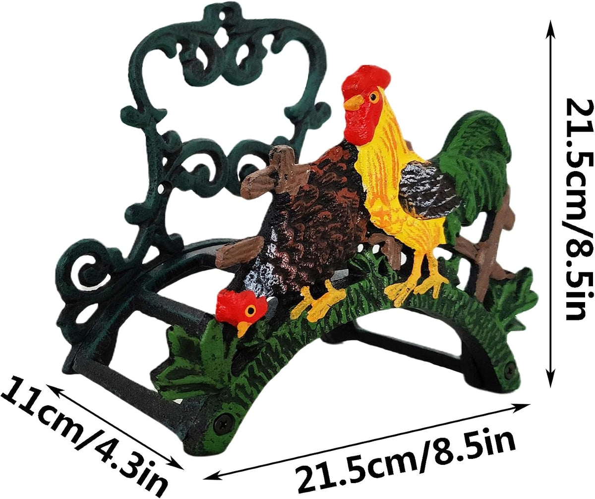 Garden Hose Holder Cast Iron Heavy Duty Water Hose Hanger, Outside Wall Mount, Solid Metal Decorative Rack/Organizer/Stand, Easy to Install, Hold Up to 50/75/100 ft (Hose holder - 2 Birds)