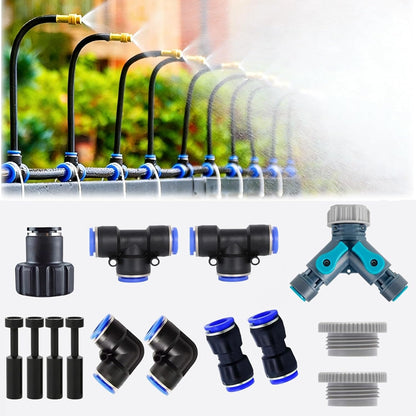 Garden Drip Irrigation System Kit Fittings, Automatic Lawn Watering Equipment Accessories with Pneumatic Tee Connection (Fittings)