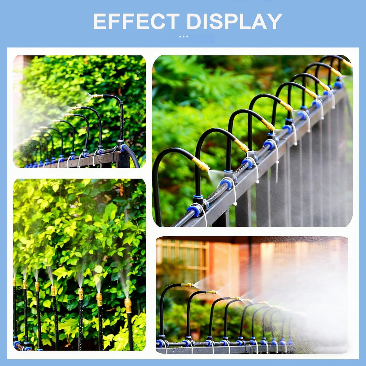 Garden Drip Irrigation System Kit Fittings, Automatic Lawn Watering Equipment Accessories with Pneumatic Tee Connection (Fittings)