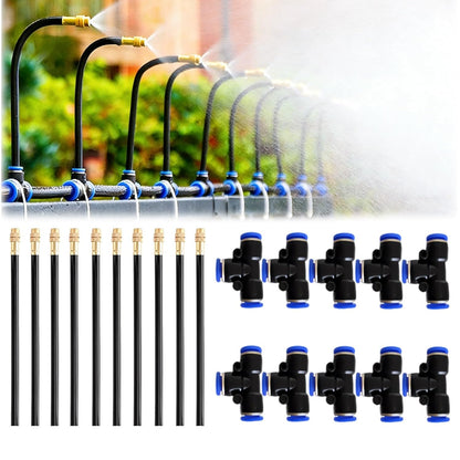 Garden Drip Irrigation System Kit Fittings, Automatic Lawn Watering Equipment Accessories with Pneumatic Tee Connection (Fittings)