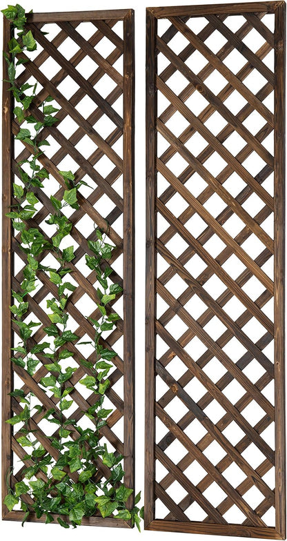 MyGift Wood Wall Hanging Garden Trellis for Climbing Plants, Set of 2