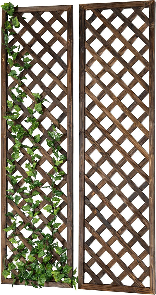 MyGift Wood Wall Hanging Garden Trellis for Climbing Plants, Set of 2