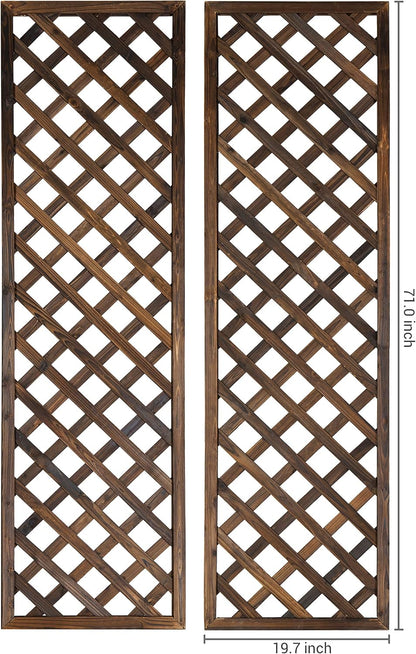 MyGift Wood Wall Hanging Garden Trellis for Climbing Plants, Set of 2