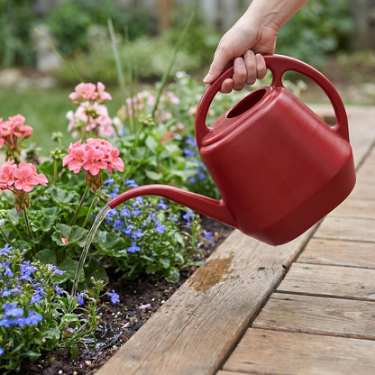 Plastic Watering Can, Burnt Red, 1-Gallon