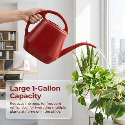 Plastic Watering Can, Burnt Red, 1-Gallon