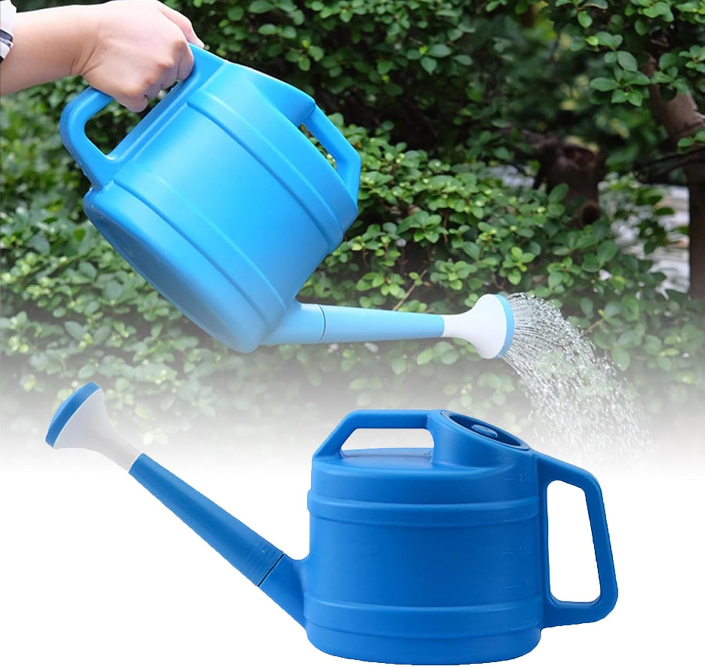 Watering Can for Plants with Sprinkler Head, Detachable Watering Can for House Plant Garden Flower, 2.5L Large Capacity Water Can Plastic Pot, Long Spout for Indoor Outdoor, 1/2 Gallon (2Pcs)