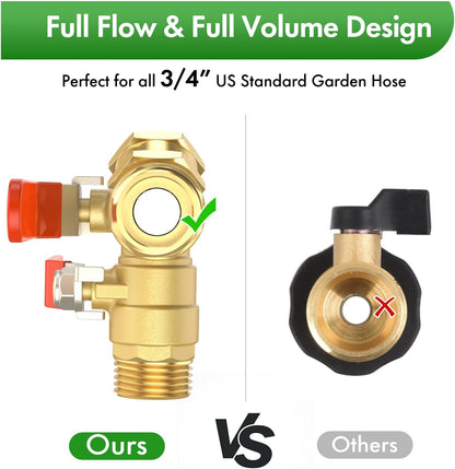 Twinke Star 2 Way Heavy Duty Brass Garden Hose Splitter