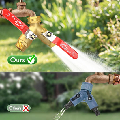 Twinke Star 2 Way Heavy Duty Brass Garden Hose Splitter