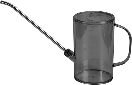 Plastic Watering Can - Small with Long Spout - 1/4 Gallon - 34 Oz - Grey