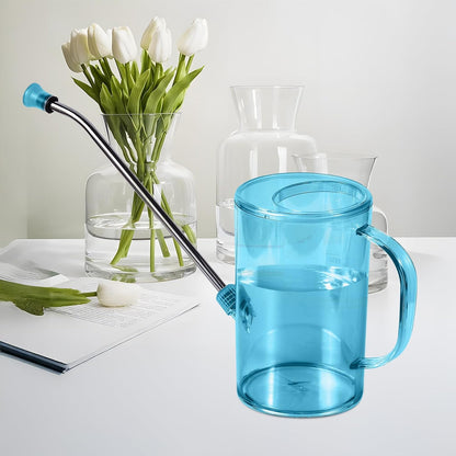 Plastic Watering Can - Small with Long Spout - 1/4 Gallon - 34 Oz - Grey