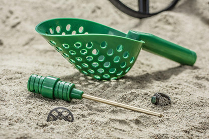14-Inch Green Sand Scoop with Brass Probe for Gold Panning and Metal Detecting - 2-in-1 Design with 4-1/8 Inch Probe - GP3-SS23GG