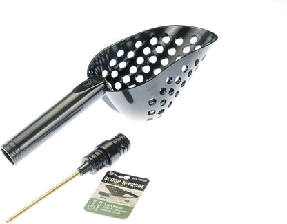 14-Inch Green Sand Scoop with Brass Probe for Gold Panning and Metal Detecting - 2-in-1 Design with 4-1/8 Inch Probe - GP3-SS23GG