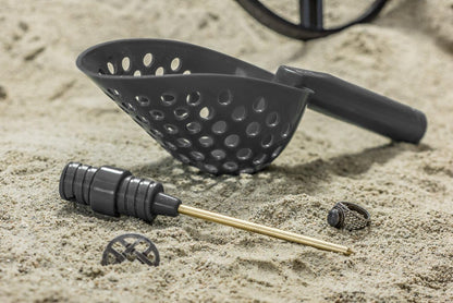 14-Inch Green Sand Scoop with Brass Probe for Gold Panning and Metal Detecting - 2-in-1 Design with 4-1/8 Inch Probe - GP3-SS23GG