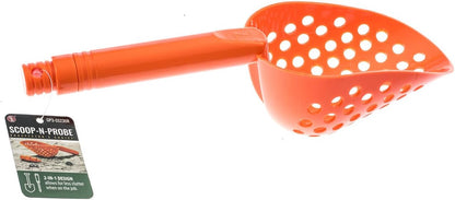 14-Inch Green Sand Scoop with Brass Probe for Gold Panning and Metal Detecting - 2-in-1 Design with 4-1/8 Inch Probe - GP3-SS23GG