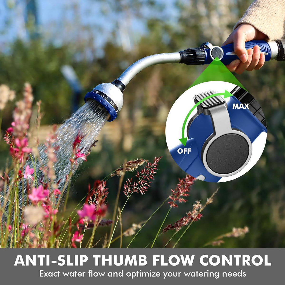 Watering Wand Heavy Duty, 15-Inch Long Hose Nozzle Sprayer