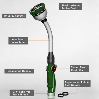Watering Wand Heavy Duty, 15-Inch Long Hose Nozzle Sprayer