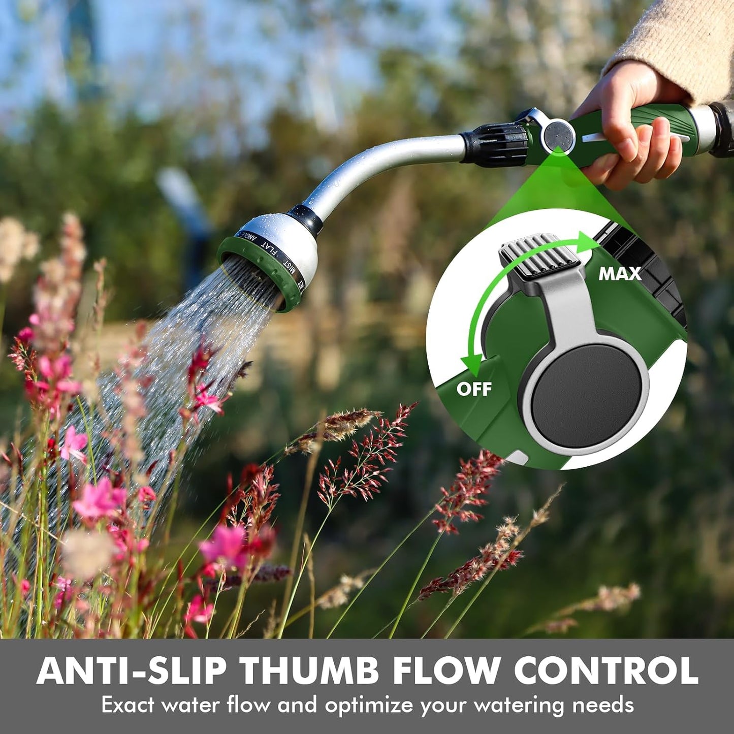 Watering Wand Heavy Duty, 15-Inch Long Hose Nozzle Sprayer