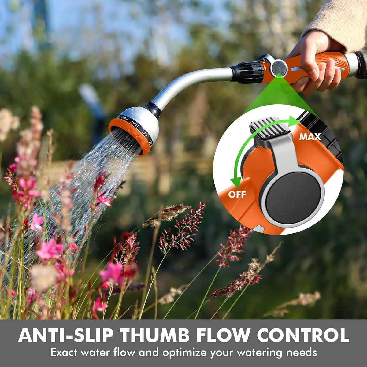 Watering Wand Heavy Duty, 15-Inch Long Hose Nozzle Sprayer