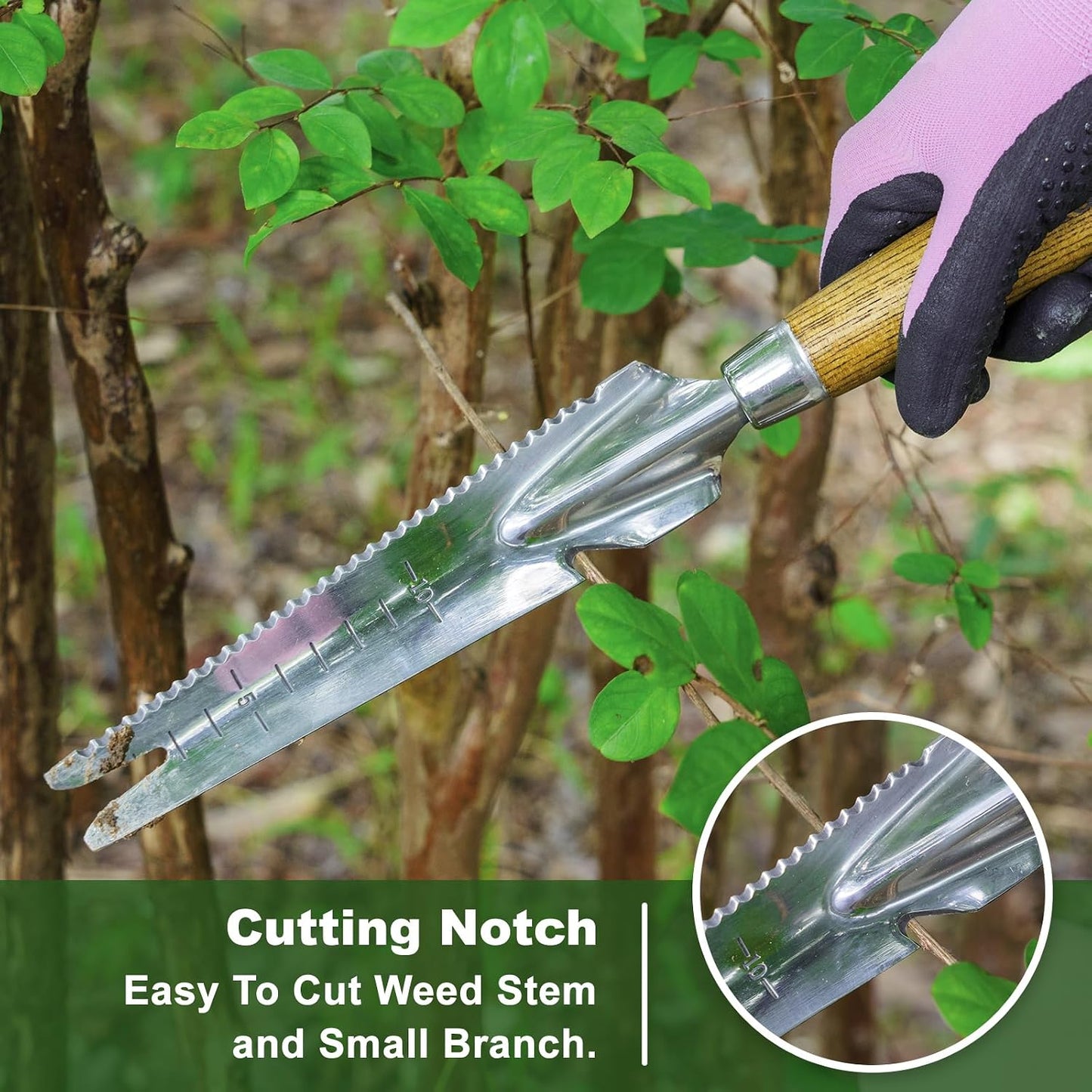 Multi-Use Weed Trowel, Stainless Steel Dandelion Fork Puller