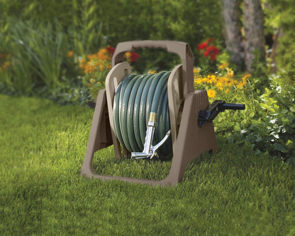 100 ft. Portable Wall Mount Garden Hose Reel, Taupe