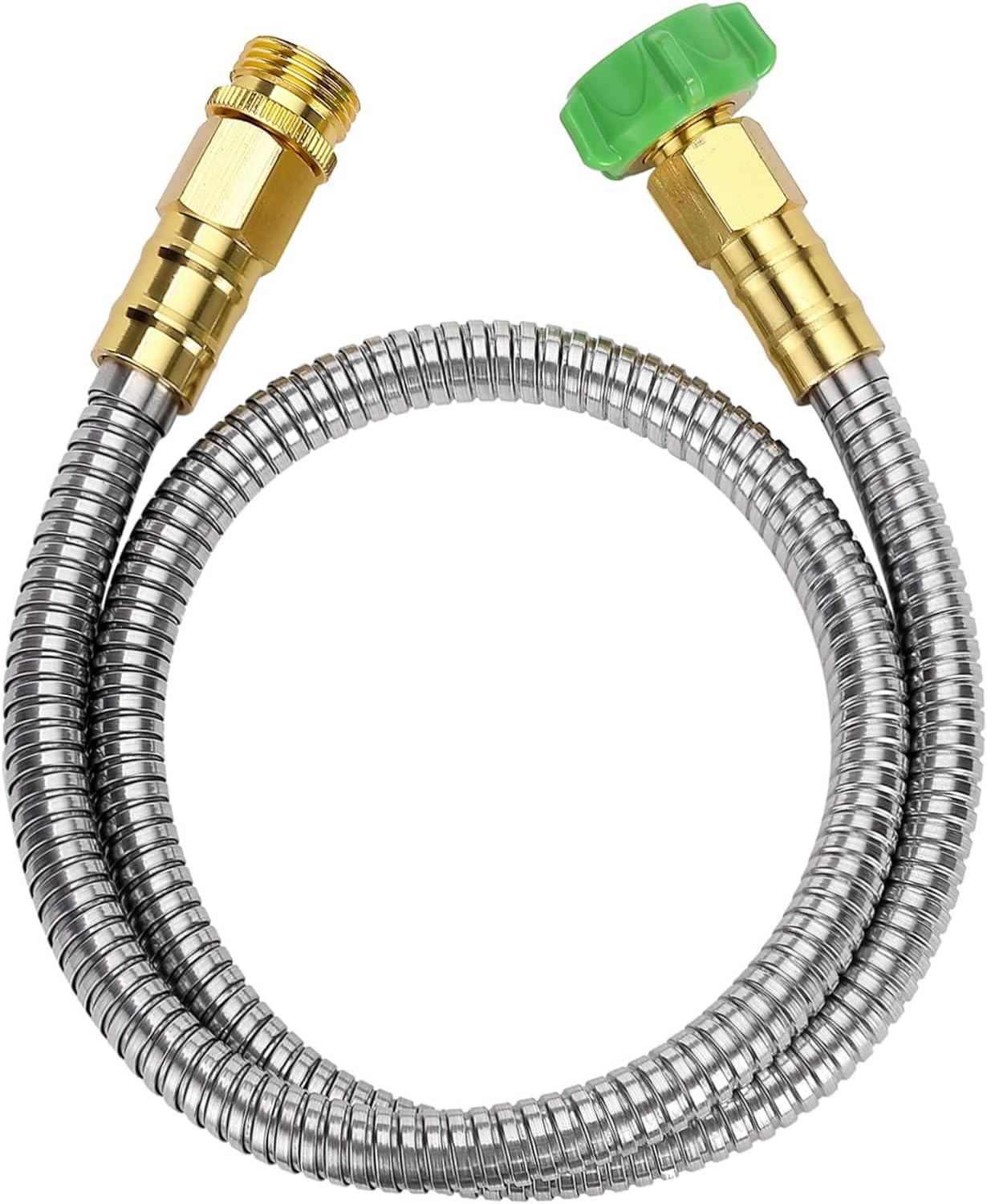 Metal Garden Hose, 3 Feet Stainless Steel, No Kink, Lightweight