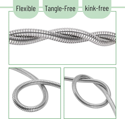 Metal Garden Hose, 3 Feet Stainless Steel, No Kink, Lightweight
