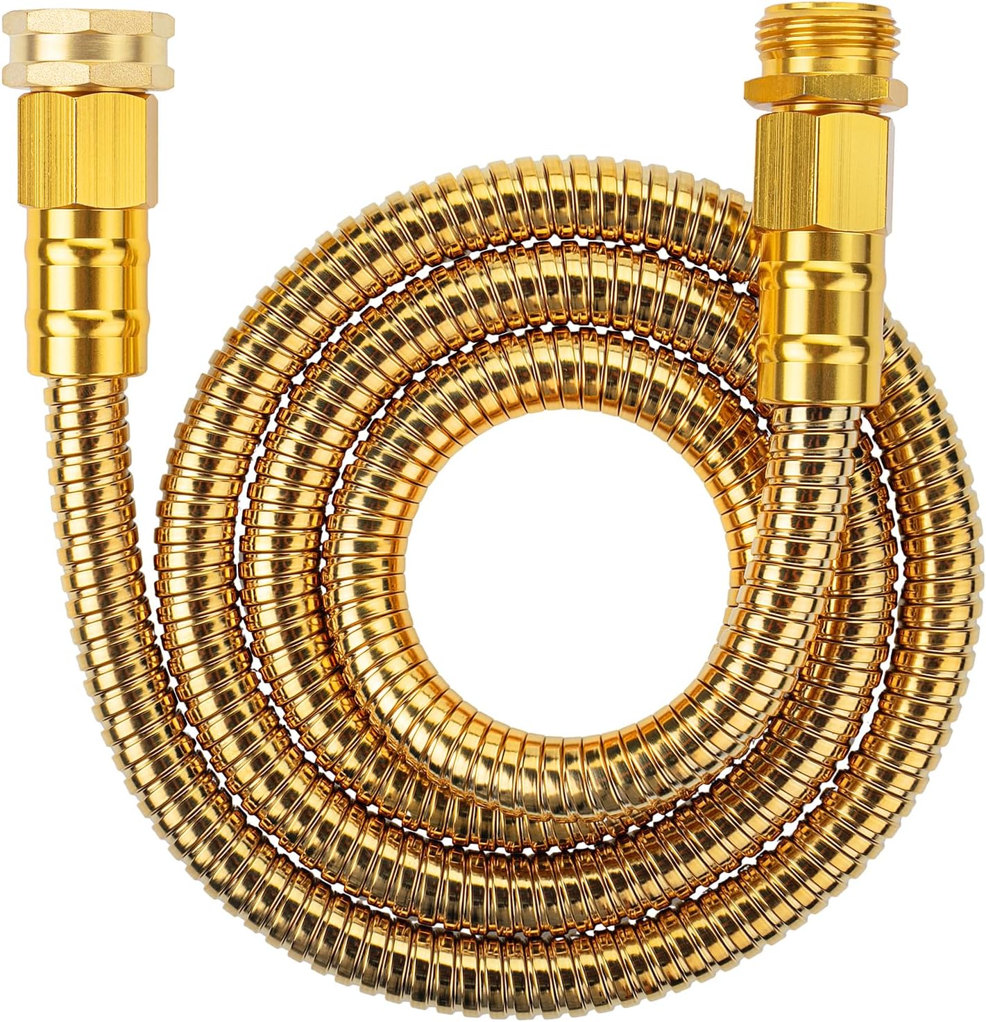 Metal Garden Hose, 3 Feet Stainless Steel, No Kink, Lightweight