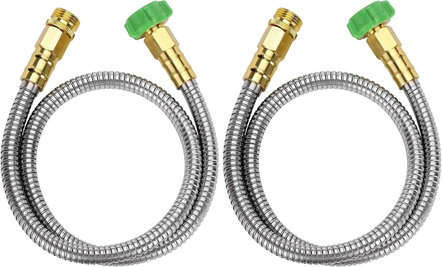 Metal Garden Hose, 3 Feet Stainless Steel, No Kink, Lightweight