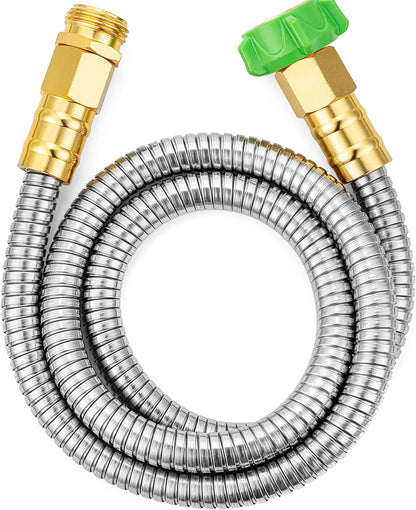 Metal Garden Hose, 3 Feet Stainless Steel, No Kink, Lightweight