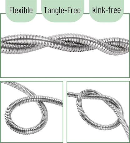Metal Garden Hose, 3 Feet Stainless Steel, No Kink, Lightweight