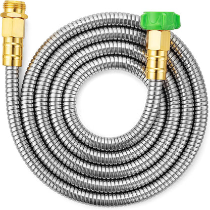 Metal Garden Hose, 3 Feet Stainless Steel, No Kink, Lightweight