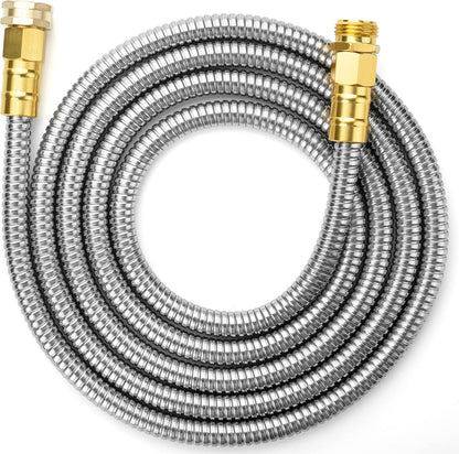 Metal Garden Hose, 3 Feet Stainless Steel, No Kink, Lightweight