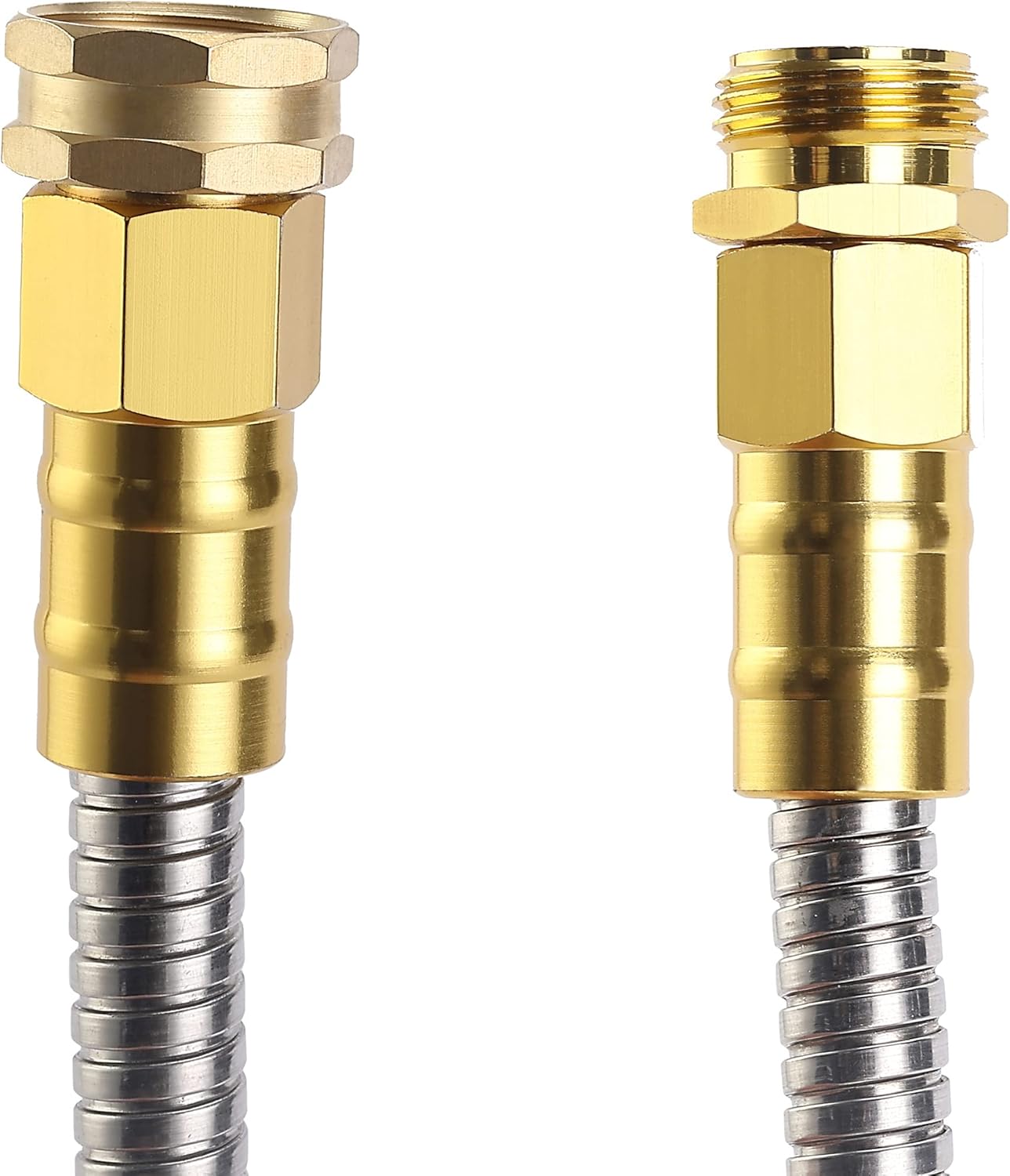 Metal Garden Hose, 3 Feet Stainless Steel, No Kink, Lightweight