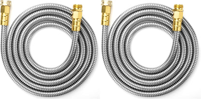 Metal Garden Hose, 3 Feet Stainless Steel, No Kink, Lightweight
