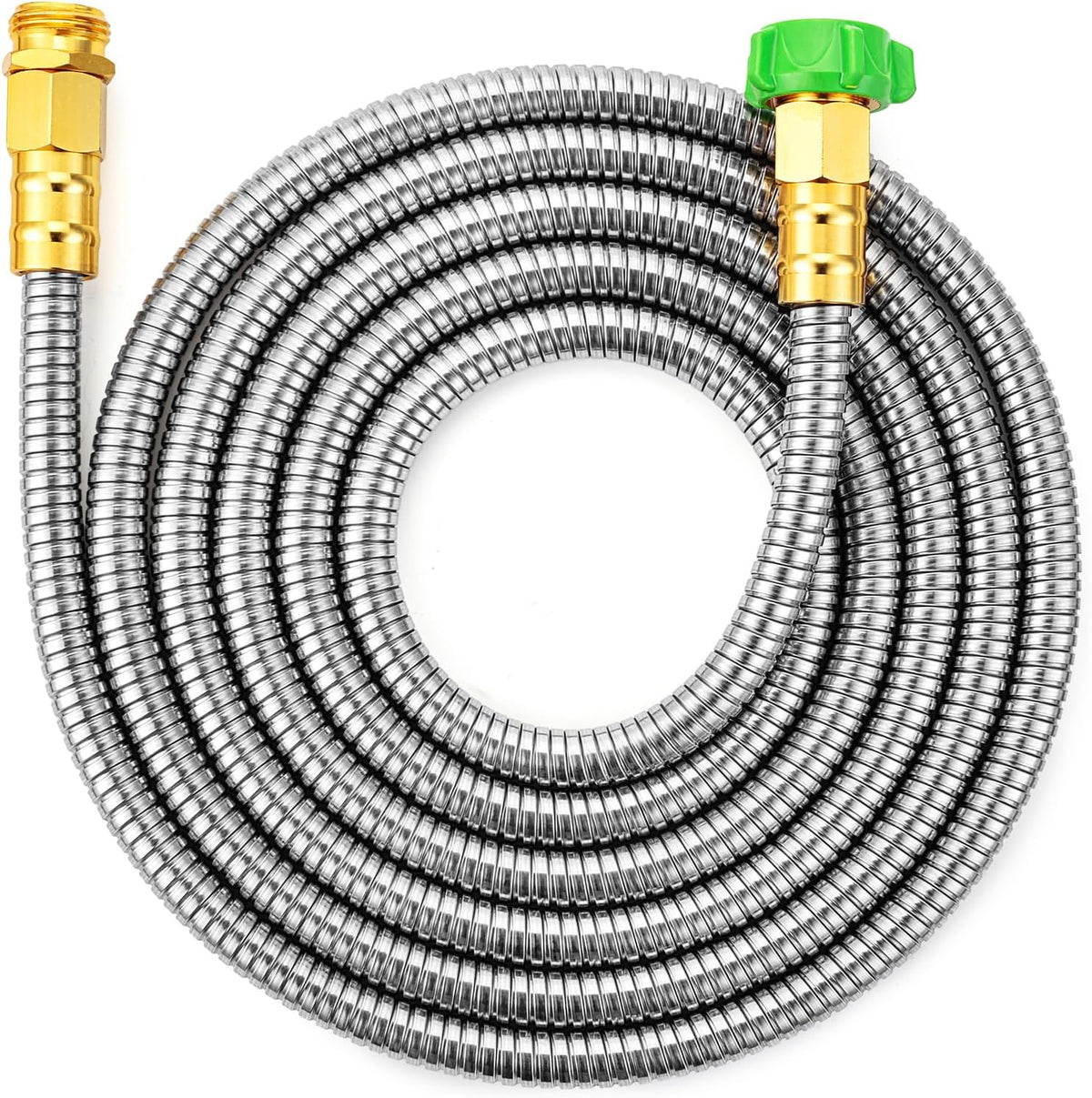 Metal Garden Hose, 3 Feet Stainless Steel, No Kink, Lightweight