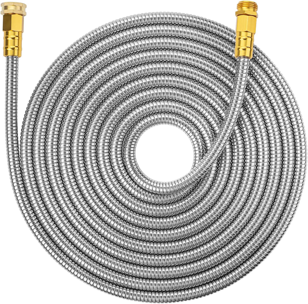 Metal Garden Hose, 3 Feet Stainless Steel, No Kink, Lightweight